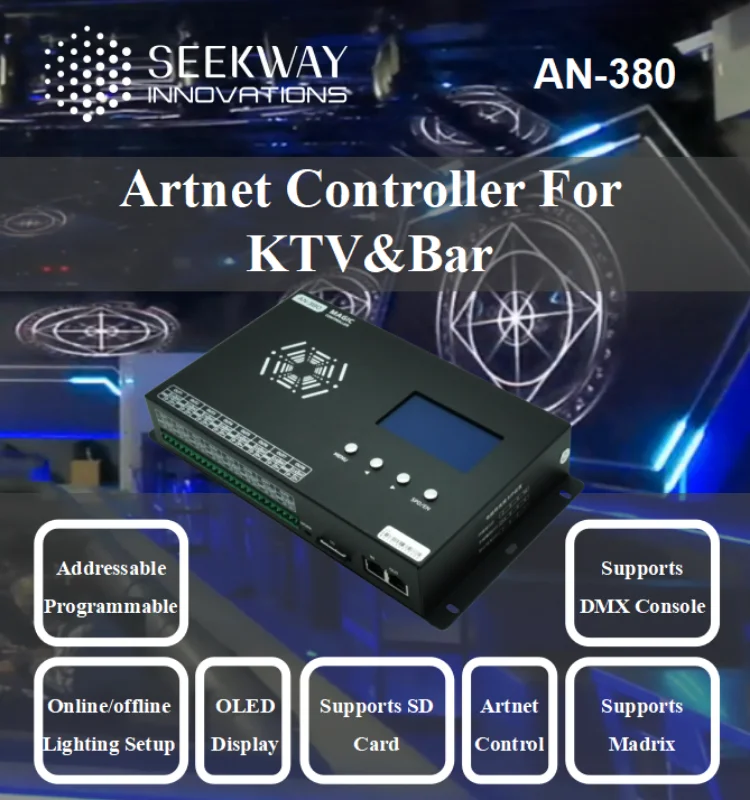 Artnet Ʈѷ SPI/TTL  DMX ȼ LED , ǳ  AC100 V  240V, Madrix, SD ī, DMX512 ܼ , 8 Ʈ